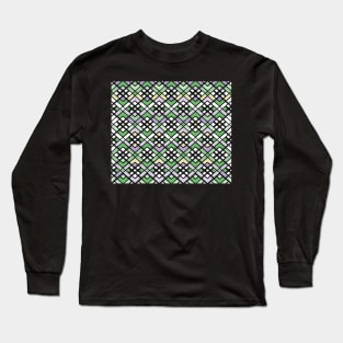 Abstract geometric pattern - green and black. Long Sleeve T-Shirt